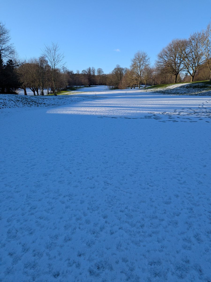 Still a good covering of snow on the course.