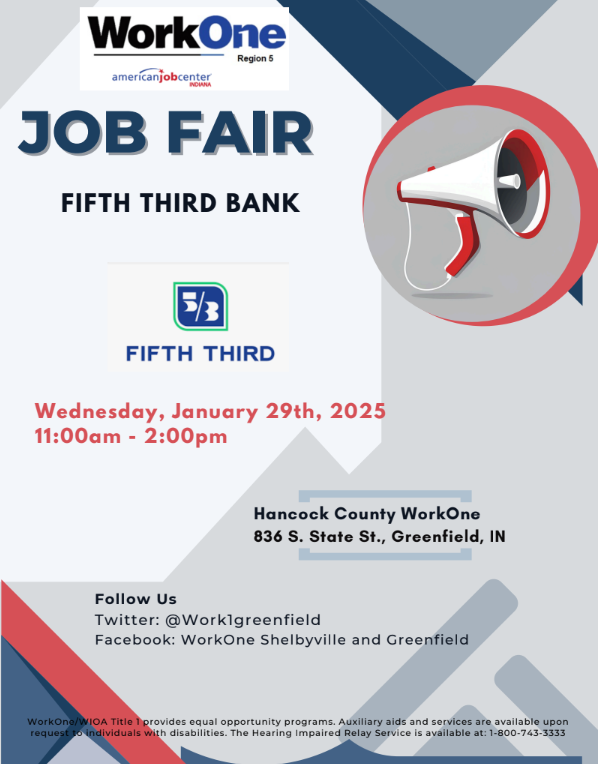 work1shelby's tweet image. #Greenfield #Shelbyville #WorkOne #jobfairR5