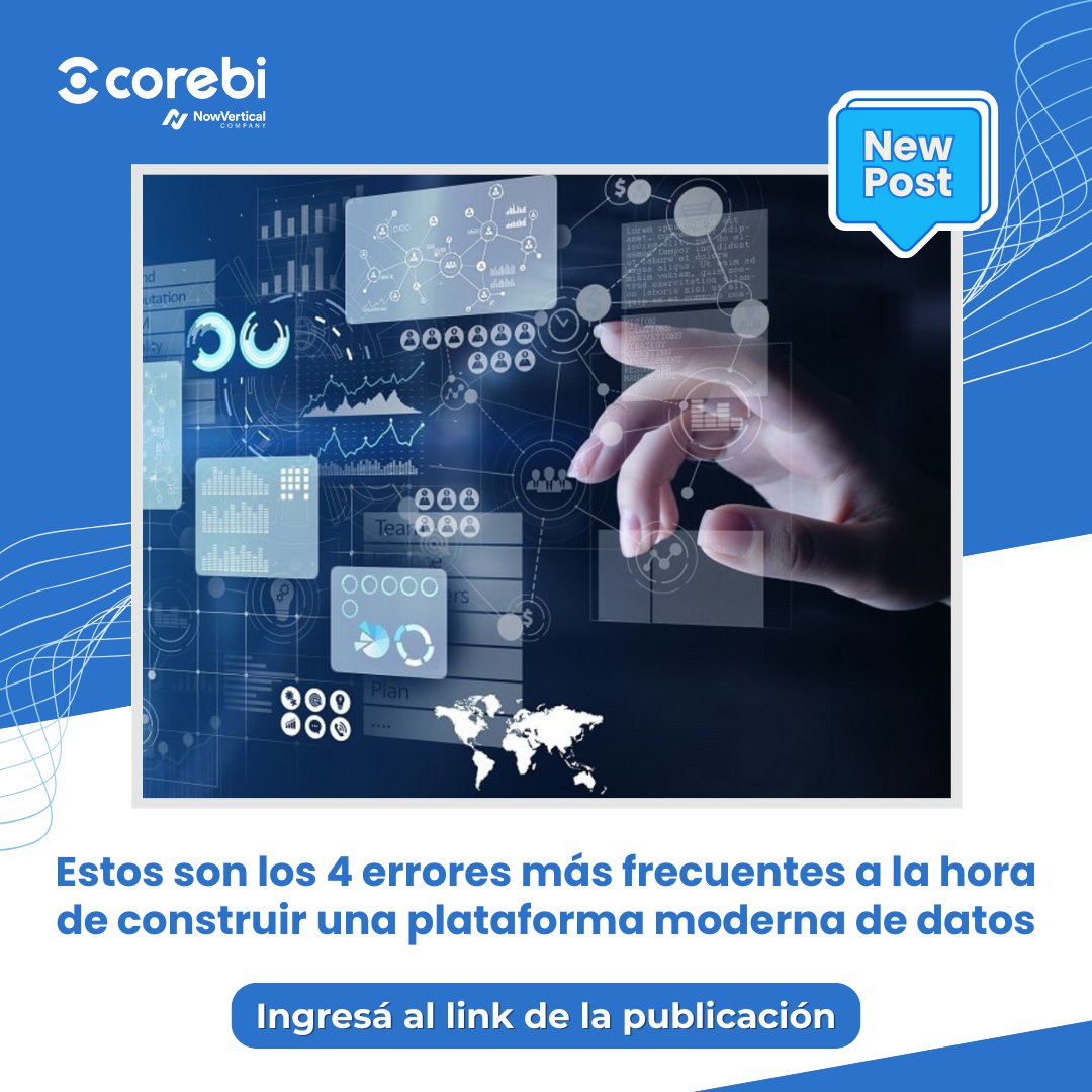 Descubre los 4 errores más comunes al construir una plataforma moderna de datos y cómo evitarlos. 🚀 Lee el artículo completo aquí corebi.com.ar/estos-son-los-…

#InnovaciónEnDatos #TransformaciónDigital #corebi #somoscorebi
