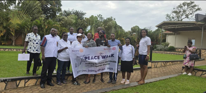jacqueline_mali's tweet photo. Peace Ambassadors at Nsangi corridor we thank U for welcoming our hero the Walking Rotarian Shyaka Mbanda in style. Joining this noble cause on 11th Jan 2025 to walk for Peace at @Makerere
#RotaryPeaceWalk25
#RIPresidentVisitsUG
#FamilyFriendly
#FunandFree
#DressCodeWhite https://t.co/1MzJMIhZR1