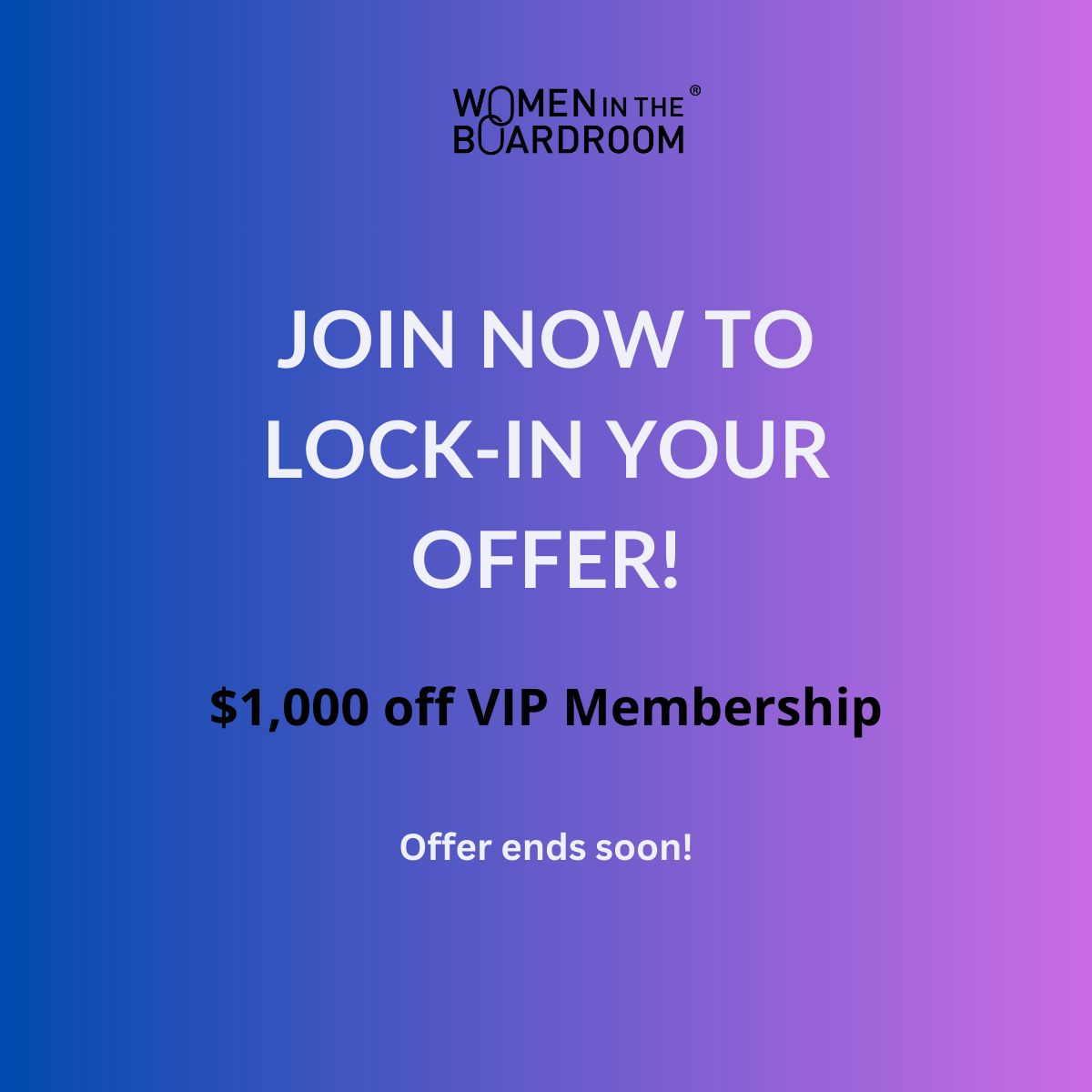 The boardroom doesn’t need a “new you” in 2025—it needs the REAL you.  

Get up to $1,000 off VIP Membership—but hurry! This offer ends soon. Check your email for the discount code!

#WomenInTheBoardroom #BoardGoals