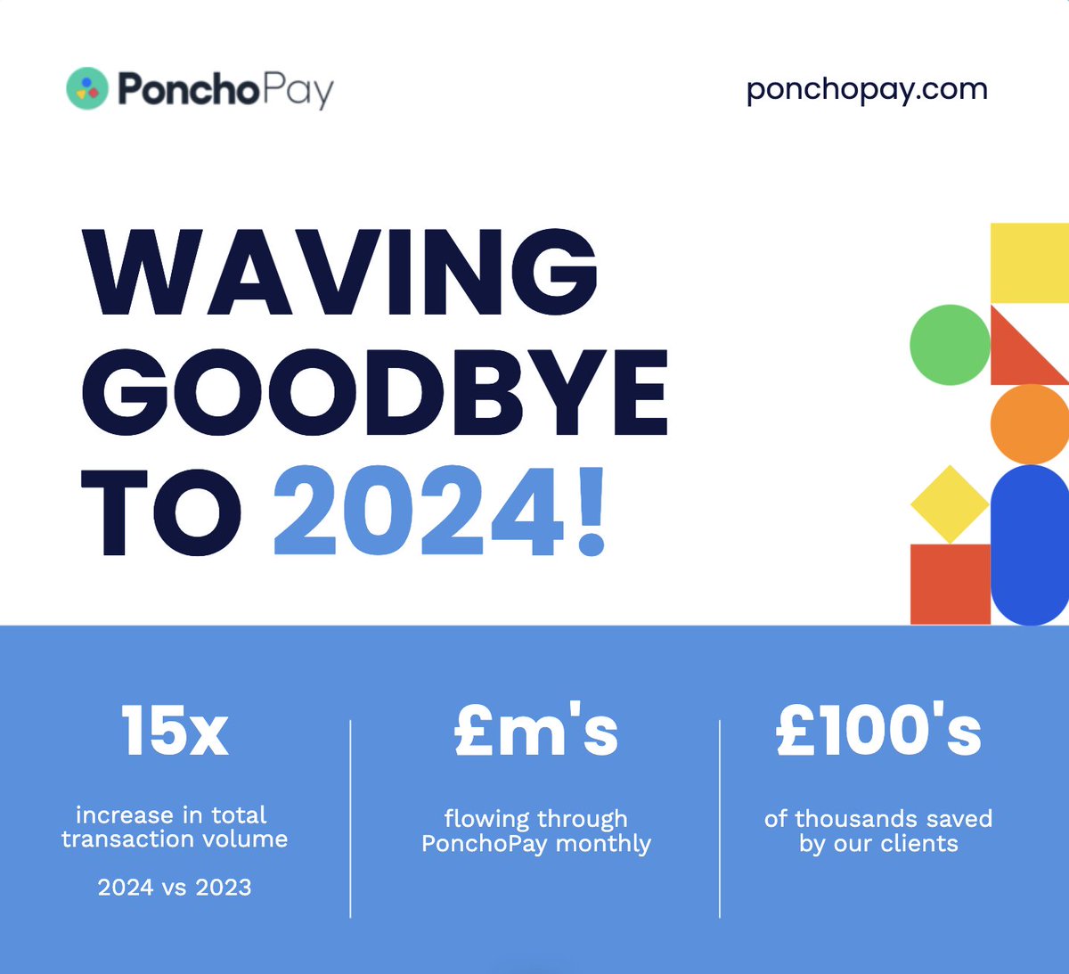 Happy New Year to all of our wonderful clients and partners!  What a year 2024 was for PonchoPay, onboarding millions of pounds of transaction volume and saving our clients thousands in lower card fees, saved admin costs, increased conversion and reduced bad debt.
