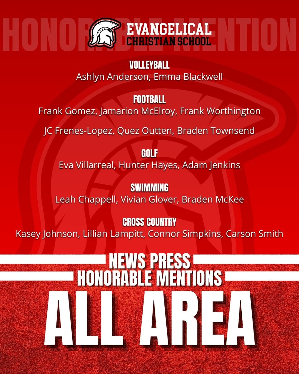 ECS Sports (@ecssports) on Twitter photo Congratulations to all of our <a href="/nphssports/">News-Press HS Sports</a> All-Area Athletes! #PaintItRed Congratulations to all of our <a href="/nphssports/">News-Press HS Sports</a> All-Area Athletes! #PaintItRed