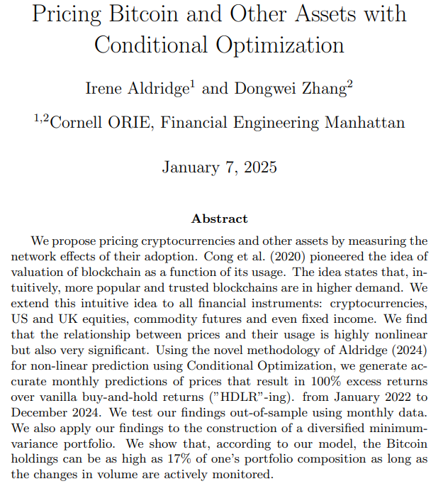 irenealdridge's tweet photo. Accurate #Crypto and other #asset #pricing (with a @Cornell Financial Engineering student Dongwei Zhang): https://t.co/lOlG5cSCbC