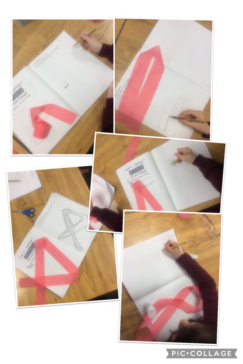 In Art, Year 4 have been creating a drawing inspired by Ed Ruscha. Children arranged the ribbon into interesting shapes and created 3D effects and tones using shading.