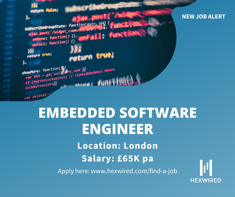 hexwired's tweet image. New job alert: Embedded Software Engineer💥
Position details:
📛 Embedded Software Engineer
📌 London
💷 £65K
Visit our website to apply➡️ow.ly/5Crb50Uzik9
#HexwiredRecruitment #EmbeddedSoftwareEngineer #Techjobs #JobsinLondon #TechTalent ##TechHiring #JobVacancy