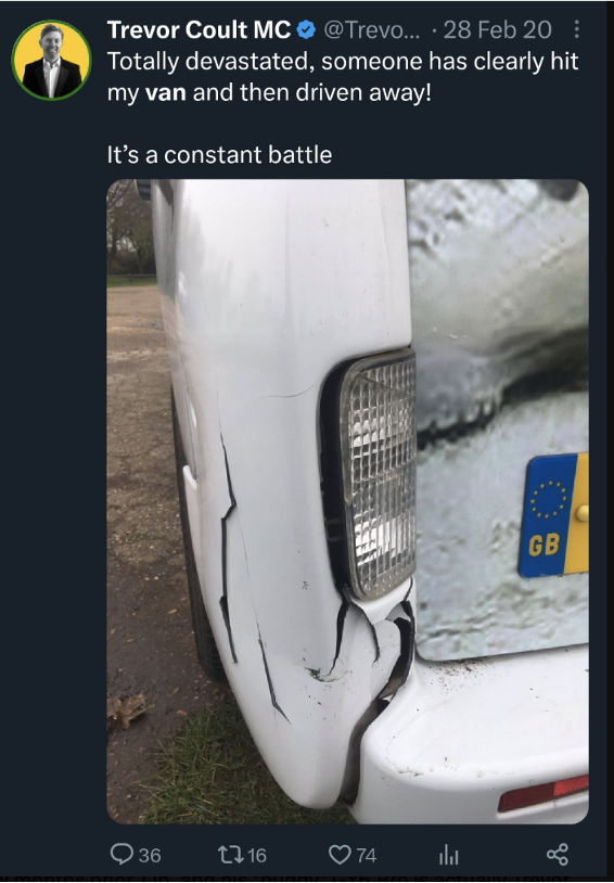 rstrok71's tweet photo. @_TrevorCoultMC a bit? 😂 😂 u should see the normal levels of flirting going on between them. its pretty gross. one can see whats on trevors mind. poor gwen. its like the #scamvan and his booty call! https://t.co/omgwoqQLgv
