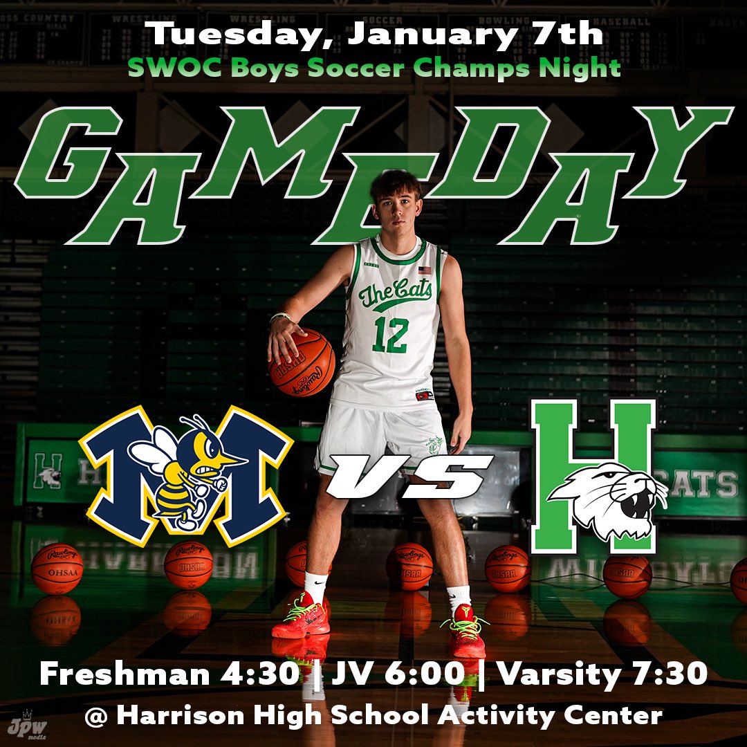 Harrison Wildcats Athletics (@wildcatsofhhs) on Twitter photo πHarrison Boys Basketball vs. Monroe
πTONIGHT
β°4:30pm / 6pm / 7:30pm
πWildcat Sports Arena - HOME of <a href="/Skyline_Chili/">Skyline Chili</a> Court
π<a href="/soccer_harrison/">Harrison Soccer</a> SWOC Champs Night
ποΈ$8 Adults & $6 students
#THINKBIG <a href="/WhhhsC/">Harrison High School Cheerleading</a> <a href="/swocsports/">SWOC Sports</a> <a href="/SWBLSPORTS/">Southwestern Buckeye League</a> <a href="/SWOSportsDaily/">Southwest Ohio Sports Daily</a> <a href="/harrison_mbb/">Harrison Basketball</a> πHarrison Boys Basketball vs. Monroe
πTONIGHT
β°4:30pm / 6pm / 7:30pm
πWildcat Sports Arena - HOME of <a href="/Skyline_Chili/">Skyline Chili</a> Court
π<a href="/soccer_harrison/">Harrison Soccer</a> SWOC Champs Night
ποΈ$8 Adults & $6 students
#THINKBIG <a href="/WhhhsC/">Harrison High School Cheerleading</a> <a href="/swocsports/">SWOC Sports</a> <a href="/SWBLSPORTS/">Southwestern Buckeye League</a> <a href="/SWOSportsDaily/">Southwest Ohio Sports Daily</a> <a href="/harrison_mbb/">Harrison Basketball</a>