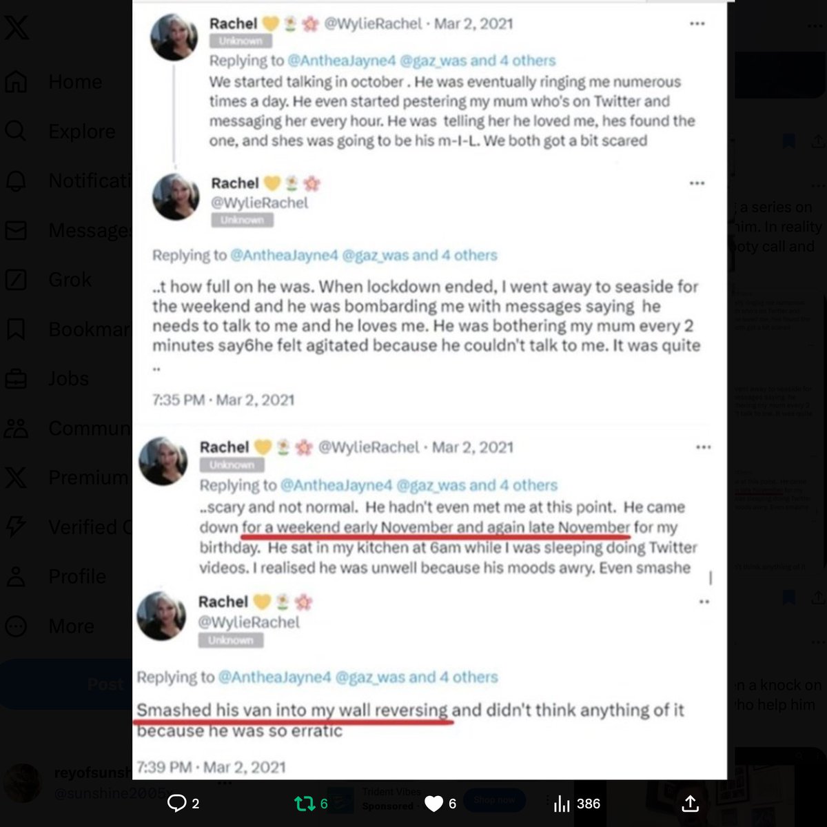 rstrok71's tweet photo. @_TrevorCoultMC a bit? 😂 😂 u should see the normal levels of flirting going on between them. its pretty gross. one can see whats on trevors mind. poor gwen. its like the #scamvan and his booty call! https://t.co/omgwoqQLgv