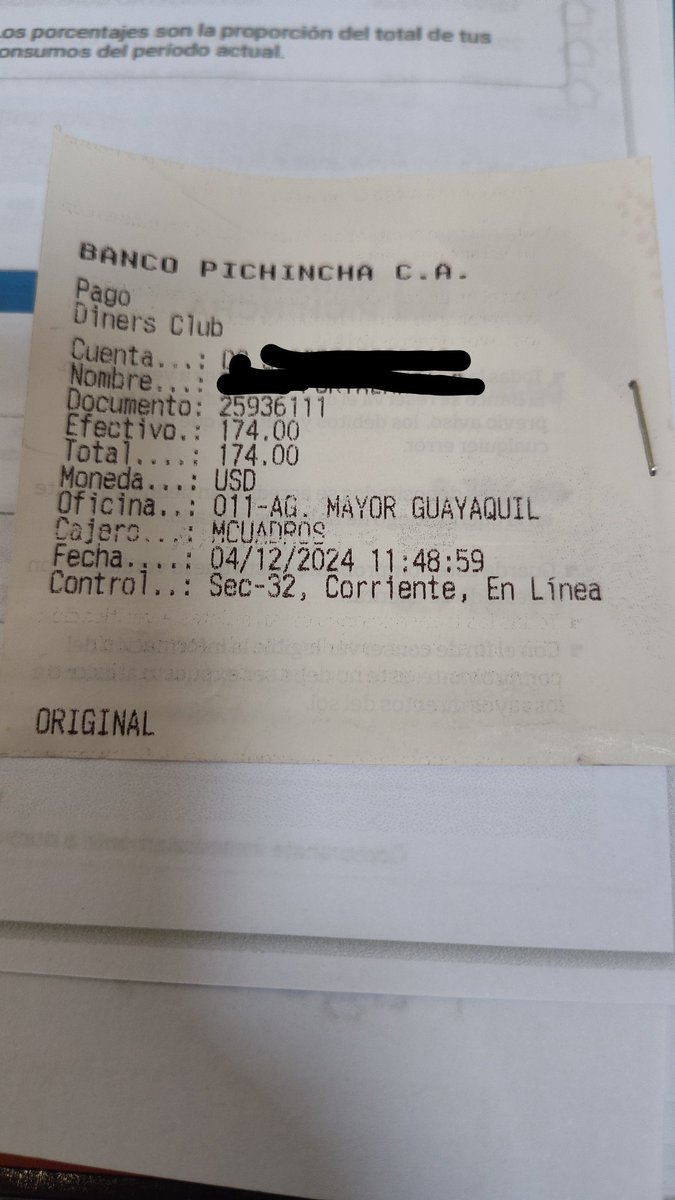 porti_ec's tweet photo. Pregunta @DinersClubEC @BancoPichincha por que cuando pago directo en diners el comprobante dice Banco Pichincha pero cuando pago desde Banco Pichincha cobran comisión por el pago de la tarjeta? https://t.co/rZX85Sh2no
