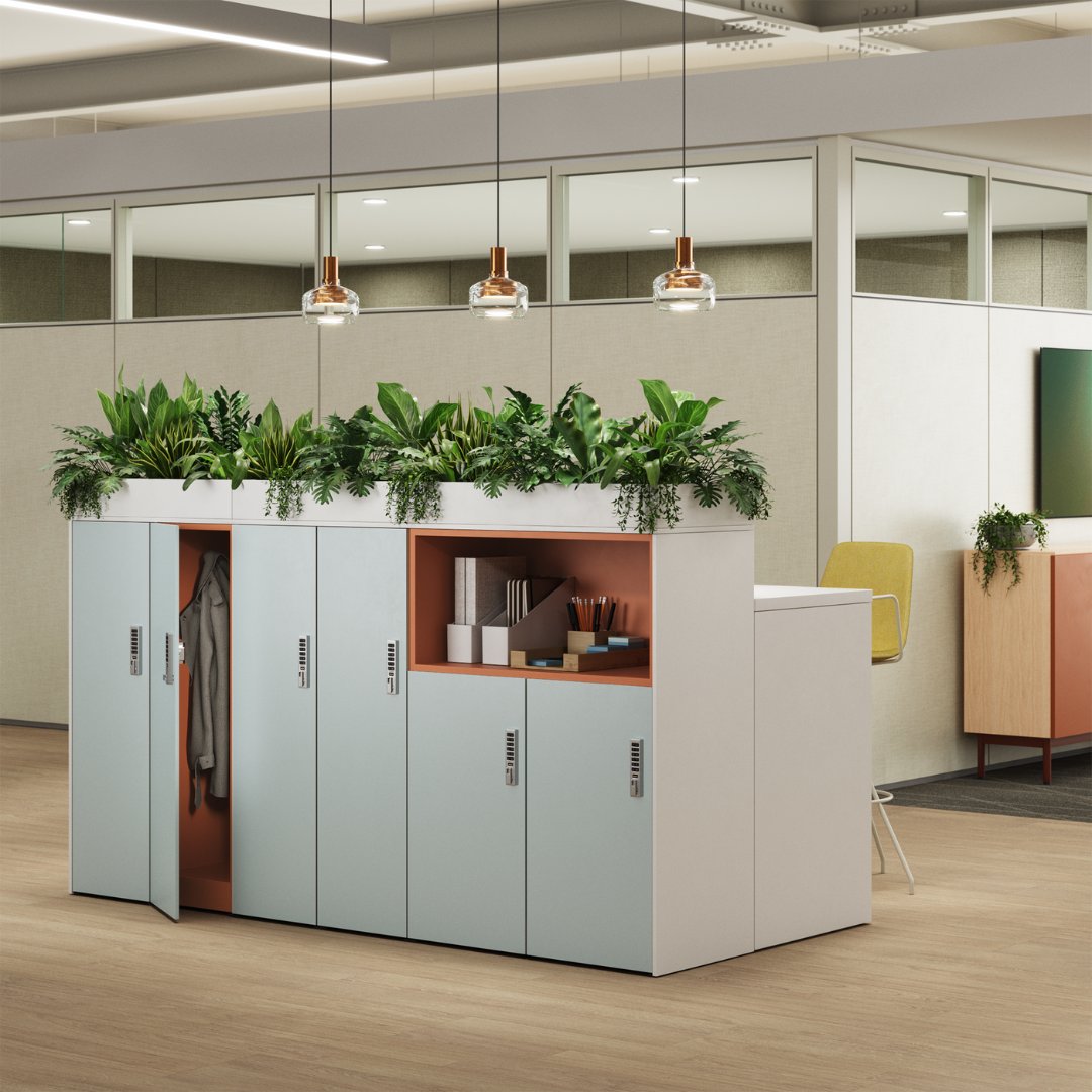 Whether it’s a place to start and end the day, a frequent stop in a team space or a transition place between meetings, lockers can create just the right storage as people journey through the day.

Find your personal storage solution here: tinyurl.com/3duhxxfx