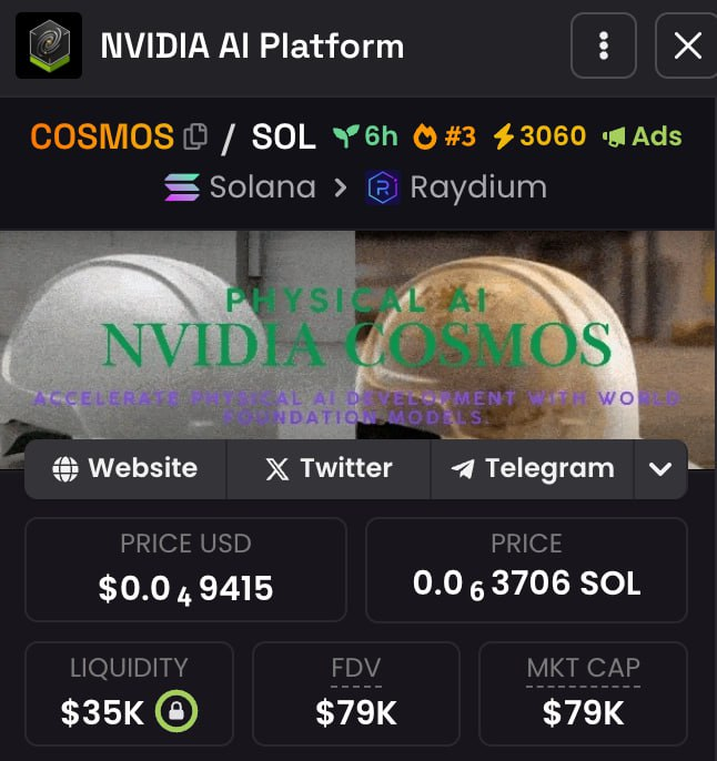$COSMOS

CA: DqbpXnwXkub9Gm8ck6xNpfNiUvDorvdKLDrvyaqrpump

WE ARE BACK #3 DEXSCREEN 

LETS SEND IT HIGHER 

dexscreener.com/solana/4mfufic…