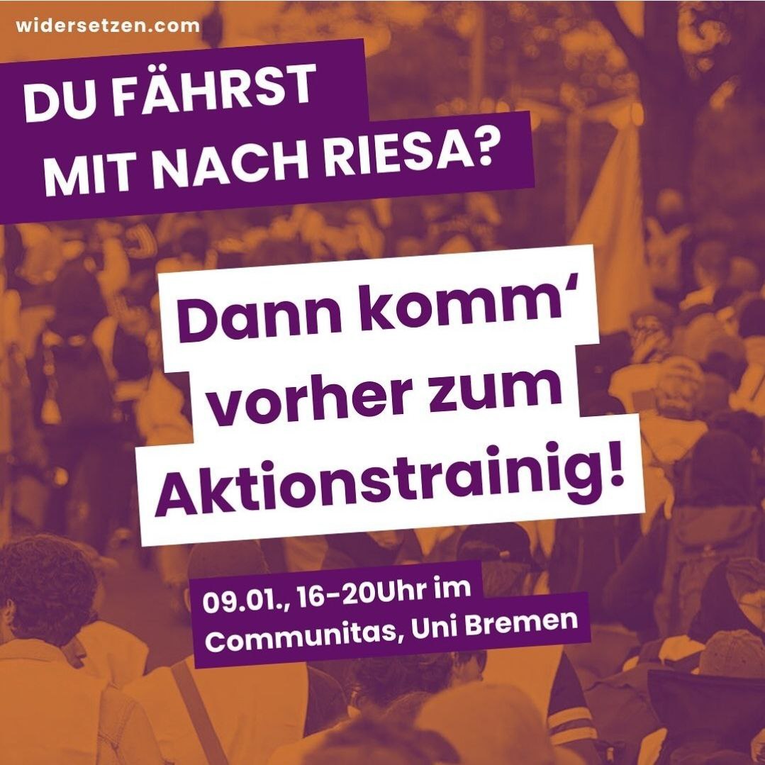 endegelaendehb@bsky.social (@endegelaendehb) on Twitter photo Kommt zu unserem Aktionstraining für <a href="/Widersetzen24/">Widersetzen</a> ✊🔥
Wann? Donnerstag 09.01. | 16 Uhr
Wo? Communitas, Uni Bremen Kommt zu unserem Aktionstraining für <a href="/Widersetzen24/">Widersetzen</a> ✊🔥
Wann? Donnerstag 09.01. | 16 Uhr
Wo? Communitas, Uni Bremen