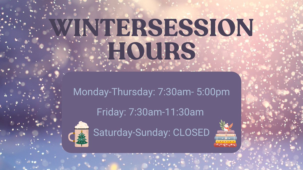 Welcome back to Wintersession! ❄️ The ULM Library is open, and we're excited to see you again!