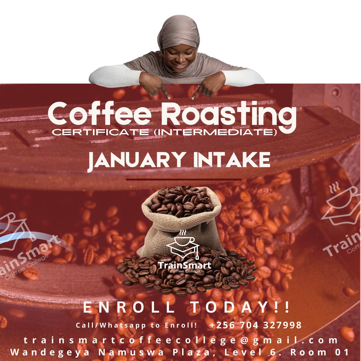 TrainSmartCC's tweet image. Ladies and Gentlemen, #CoffeeRoasting Roasting process: An in-depth exploration of the roasting process, including the different types of heat transfer, the physical changes to the beans, and how these changes affect the final coffee. #FreenBecky #EnrollToday #TSCC #Wandegeya