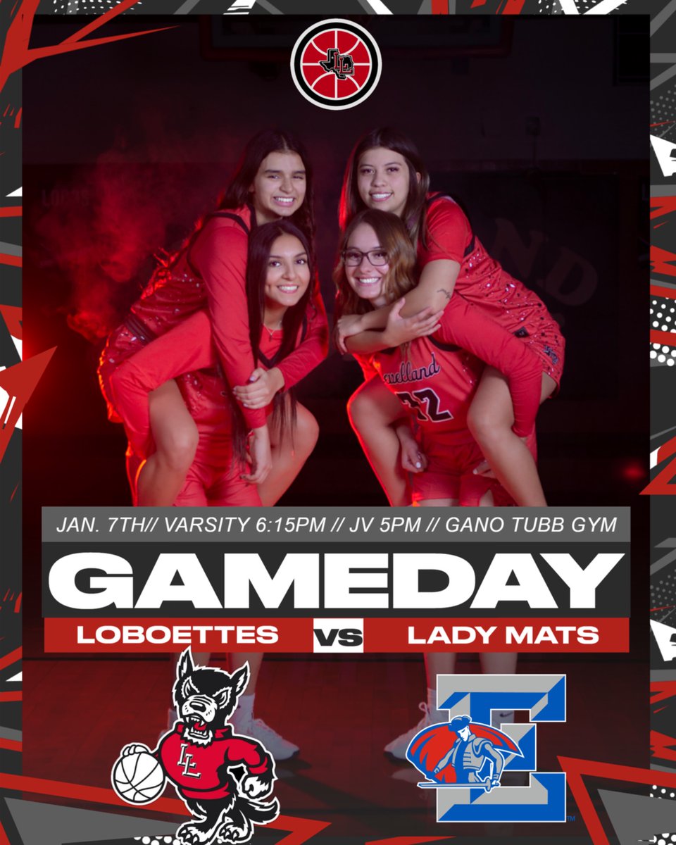 Levelland Loboettes (@lloboettes) on Twitter photo 🚨Game Day!🚨
Come support the Loboettes as they take on their district opponent Estacado tonight!
JV Black - 5PM / Varsity - 6:15PM
🐺🏀
📍Gano Tubb Gym (Levelland, TX)
<a href="/TXHSGBB/">#TXHSGBB—TXHSGBB.com</a>
@KLVTSPORTS
<a href="/byStephenGarcia/">Stephen Garcia</a>
<a href="/Terrytom77/">Terry's Sports Page</a>
<a href="/LLHS_Athletics/">Levelland Athletics</a>
<a href="/Nick_TXHSGBB/">Nick Alvarado (blue checkmark)</a> 🚨Game Day!🚨
Come support the Loboettes as they take on their district opponent Estacado tonight!
JV Black - 5PM / Varsity - 6:15PM
🐺🏀
📍Gano Tubb Gym (Levelland, TX)
<a href="/TXHSGBB/">#TXHSGBB—TXHSGBB.com</a>
@KLVTSPORTS
<a href="/byStephenGarcia/">Stephen Garcia</a>
<a href="/Terrytom77/">Terry's Sports Page</a>
<a href="/LLHS_Athletics/">Levelland Athletics</a>
<a href="/Nick_TXHSGBB/">Nick Alvarado (blue checkmark)</a>