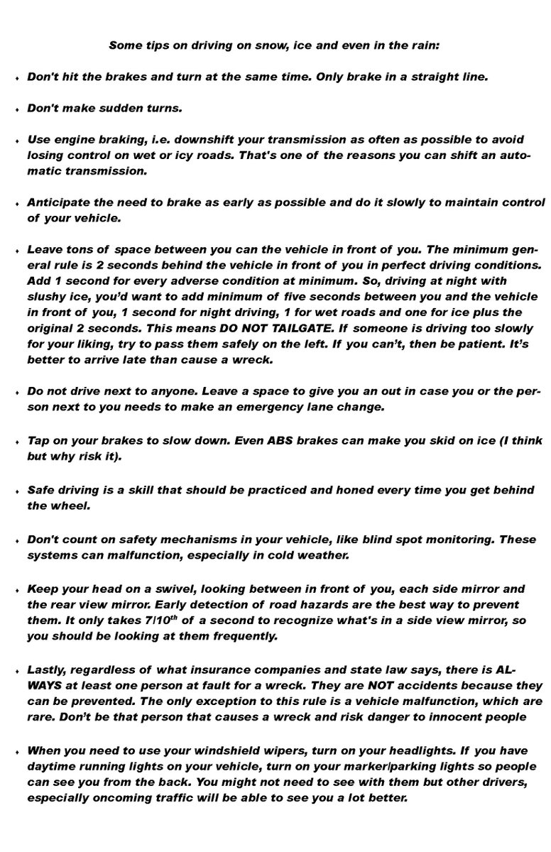 Brian Scott (@brianscotttxgs) on Twitter photo <a href="/DFWscanner/">DFW Scanner</a> We all know Texans don't really know how to drive in snow as a general rule so I put together some tips, dos and don'ts for driving on snow and ice. I have a lot of experience in this being I grew up in NYC and drive tractor trailers for Roadway Express up there. <a href="/DFWscanner/">DFW Scanner</a> We all know Texans don't really know how to drive in snow as a general rule so I put together some tips, dos and don'ts for driving on snow and ice. I have a lot of experience in this being I grew up in NYC and drive tractor trailers for Roadway Express up there.