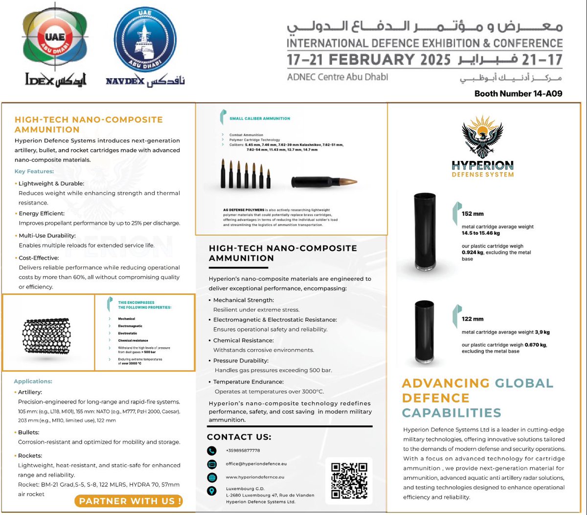 Hyperiondefence's tweet photo. 🎯 
نحن متحمسون لعرض أحدث ابتكاراتنا في IDEX 2025! زورونا في ا��جناح 14-A09 ودعونا نناقش فرص التعاون.

#ابتكار_هايبريون #IDEX_أبوظبي #معرض_الدفاع #تقنية_عسكرية https://t.co/wFUPPCC96Q