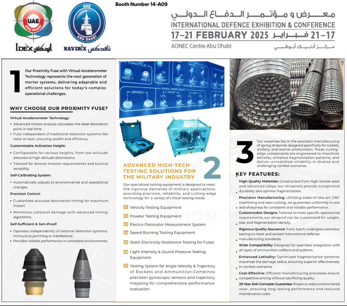 Hyperiondefence's tweet photo. 🎯 الدقة. القوة. الابتكار.
تتخصص شركة Hyperion Defence Systems Ltd في تصنيع الذخائر من الجيل الجديد باستخدام مواد نانو مركبة متطورة. تهدف حلولنا إلى تعزيز الكفاءة التشغيلية في:
• المدفعية
• الرصاص
• الصواريخ

#ابتكار_هايبريون #IDEX_أبوظبي #معرض_الدفاع #تقنية_عسكرية https://t.co/z58GstPeVM