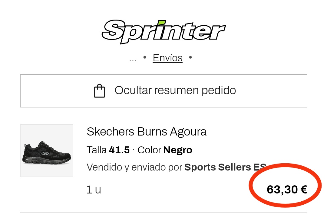 Precio de unos tenis (bambas, zapatillas, o como queráis llamarlos), en #Sprinter, el día 18 de diciembre, y precio d los mismos hoy, casi 10€ más caros, y se supone q están "rebajados"... Menudos sinvergüenzas estos también, y, por desgracia, no son los únicos...