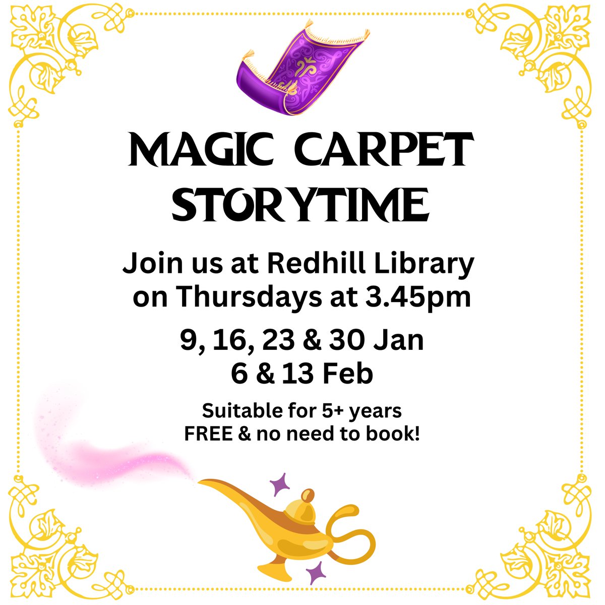 Join us for our new magical story time sessions for primary school kids! ✨📖
On Thursdays from 9 January we run FREE storytime sessions, no booking required - just pop into Redhill Library for 3.45pm.
The perfect stop-off on your way home after school...!