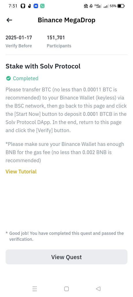 Complete web 3 task of #binance