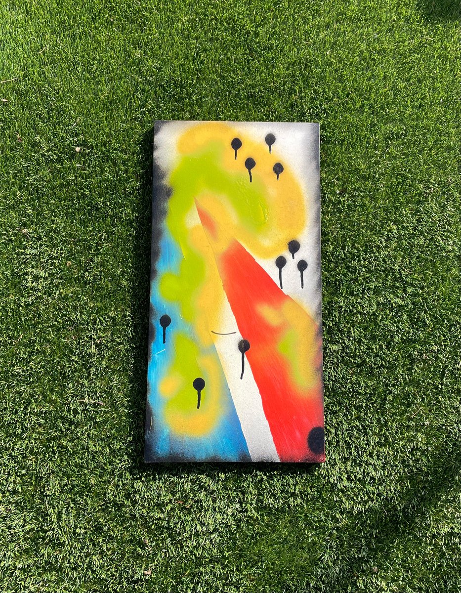 Loss of Hope - 2025, Spray Paint &amp; Acrylic on Plywood, 12" X 24"