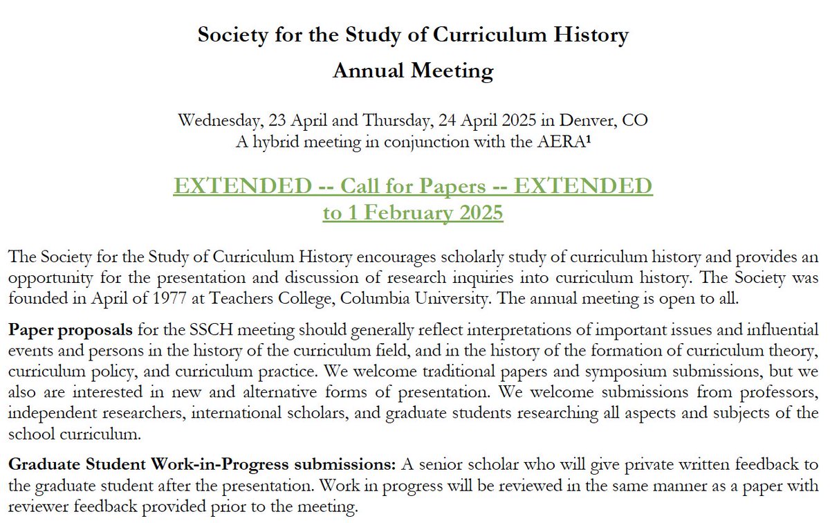 ChrBecks's tweet photo. EXTENDED Call for papers: 1 February! All history friends are welcome to share their work on teaching history, curriculum, and related interests. We look forward to reading your work!
Read more about us here: https://t.co/T0ewdIVPDq https://t.co/x1jiA7uHgB