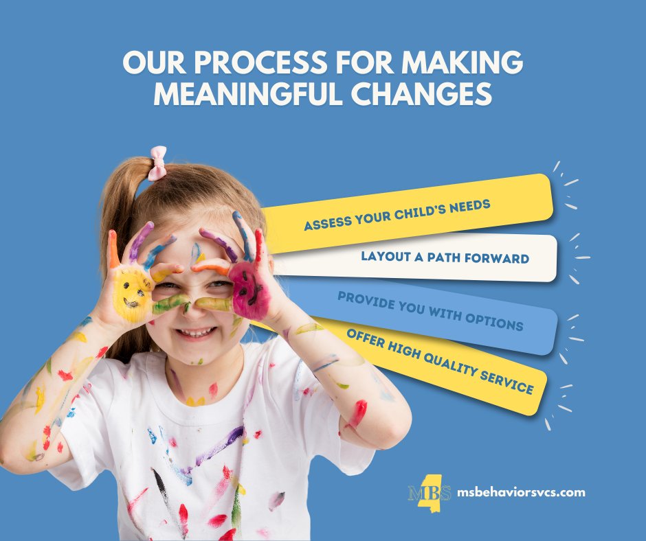 msbehaviorsvcs's tweet image. At MBS, we create personalized plans to help our families succeed:

✔️ Behavior plans
✔️ Collaboration 
✔️ Assessments 
✔️ Training

Learn more about our process: msbehaviorsvcs.com

#desotocountyms #makingmeaningfulchanges #abatherapy #autismawareness
