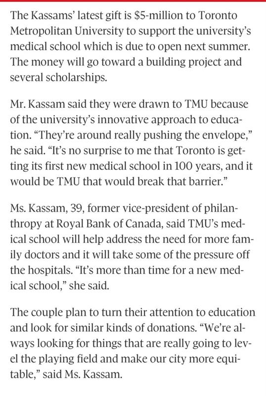 Congratulations to our CIO <a href="/MunchingMoez/">Moez Kassam</a> and Marissa. This is another example of their thoughtful philantropy!