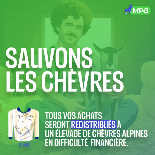 L'équipe MPG a décidé de venir en aide à Pauline et Jérôme, éleveurs de chèvres alpines, faisant face à de grandes difficultés financières. 

Tous les achats réalisés pour débloquer notre maillot chèvre seront transférés à leur cagnotte en ligne. 

🧳La cagnotte :