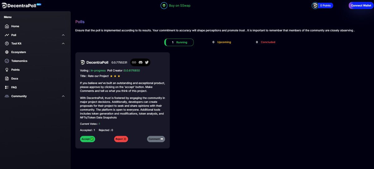 DecentraPoll's tweet photo. 🗳️ The first voting poll is live on our platform. It’s time to make your voice heard. Support our project, and accumulate points for future rewards.

 What to do:
- Head over to Decentrapoll's official website @ https://t.co/hWiZ3PPQny
- Cast your vote for our project ✅
- Make comments and give feedbacks in the comments section and Watch your points accumulate as you engage.

The points you accumulate are your tickets for future rewards.

 Vote here - https://t.co/ECu9NW1Ied #Hedera #Hbar #Hbarbarian