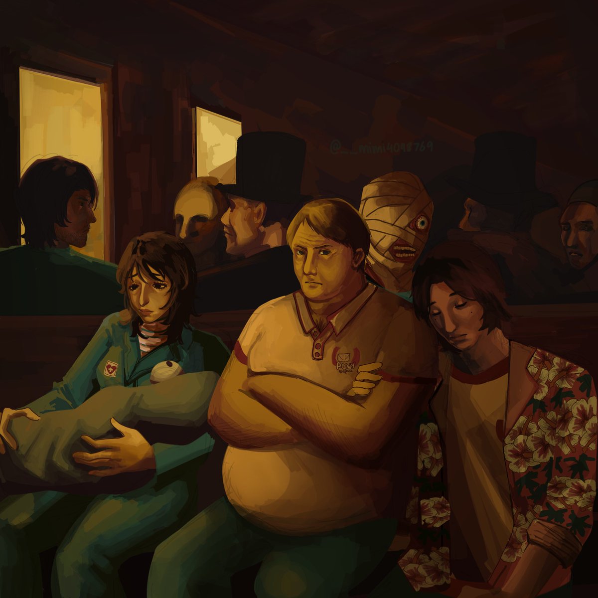 _mimi4098769's tweet image. Mouthwashing cast as Honore Daumiers ‘The third-class carriage’
#mouthwashing #mouthwashinggame