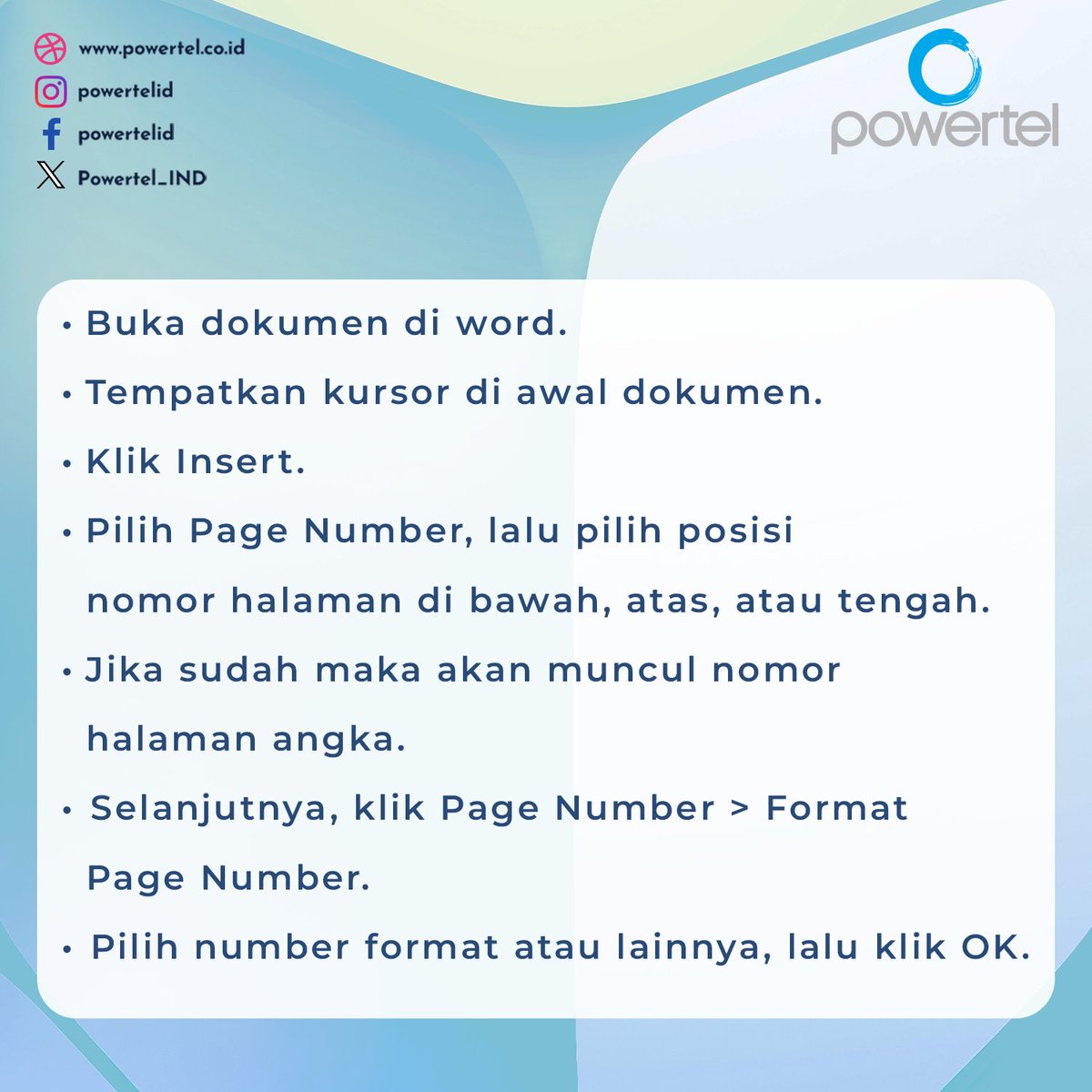 Powertel_IND's tweet image. Tutorial Membuat Halaman Berbeda di Microsoft Word, Mudah Dipahami!

#WordTutorial #BelajarWord #BelajarMicrosoftWord #TipsMicrosoftWord #PanduanWord #DokumenWord #TipsDokumen #FormatHalaman #WordPemula #MicrosoftWordTips #PowertelId