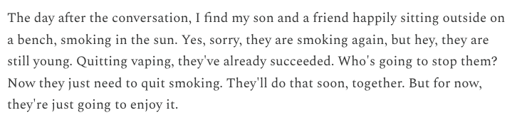 cjsnowdon's tweet photo. A Dutch woman has been lied to by 'public health' charlatans so much that she now buys her son cigarettes to stop him vaping. Link in tweet below. https://t.co/mY4thwBx4c