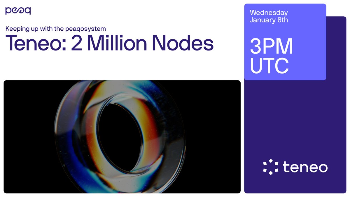 peaq's tweet image. Over 2 million people are already using @teneo_protocol 📈

Join us for an X Space this Wednesday to find out why: