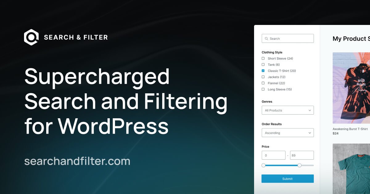 New Years celebrations are in order, and we bring goodies!

New WooCommerce upgrades + much more landed in 3.1.0.

Find out all about the update, new documentation we've added, and our refreshed integration with Dynamic Content for Elementor in our post:
searchandfilter.com/new-years-upda…