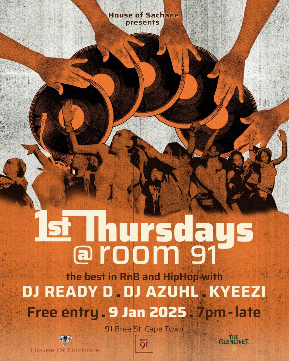 For the lovers of all things RnB and Hip-Hop, this is goes out to you. #1stThursdays at 91 Bree Street, Cape Town with <a href="/kyeezi/">Kyeezi</a>, <a href="/AZUHL/">Azuhl</a> and the Grandmaster <a href="/DJReadyD/">DJ Ready D</a>.