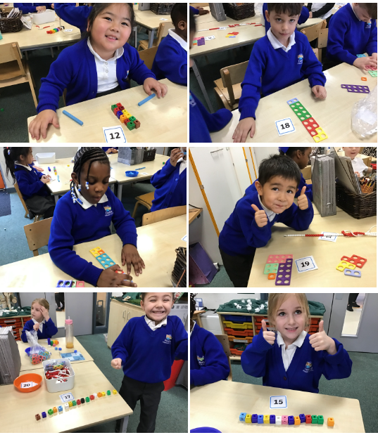 Today we used a range of manipulatives to count within 20.