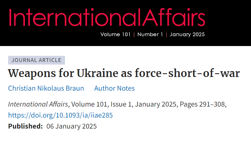 What are the ethical implications of sending weapons to Ukraine under "jus ad vim"?

Dr <a href="/ChristianBraun/">Christian Nikolaus Braun</a>'s new article explores the moral challenges of providing lethal aid, focusing on the German debate &amp; principles like the "probability of escalation."

👉bit.ly/3CafSvT