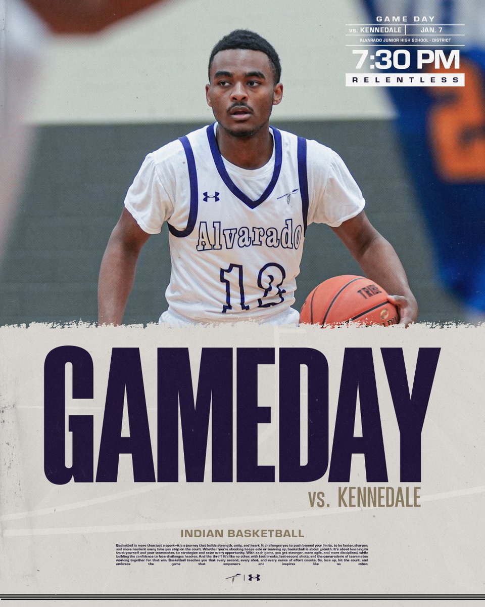 Alvarado Indian Athletics (@alvaradosports1) on Twitter photo GAME DAY π
π
 1.7.25
π Girls vs. Kennedale (District)
π V - 6:15 PM
π Boys vs. Kennedale (District)
π V - 7:30 PM
It's Game Day for <a href="/AHS_IndianBBall/">Alvarado Lady Indian Basketball</a> & <a href="/Alvarado_Hoops/">Alvarado Basketball</a>! Games are all at the Junior High. Show up & be loud. Go Indians!
#AlvaradoExcellence #TR1BE GAME DAY π
π
 1.7.25
π Girls vs. Kennedale (District)
π V - 6:15 PM
π Boys vs. Kennedale (District)
π V - 7:30 PM
It's Game Day for <a href="/AHS_IndianBBall/">Alvarado Lady Indian Basketball</a> & <a href="/Alvarado_Hoops/">Alvarado Basketball</a>! Games are all at the Junior High. Show up & be loud. Go Indians!
#AlvaradoExcellence #TR1BE