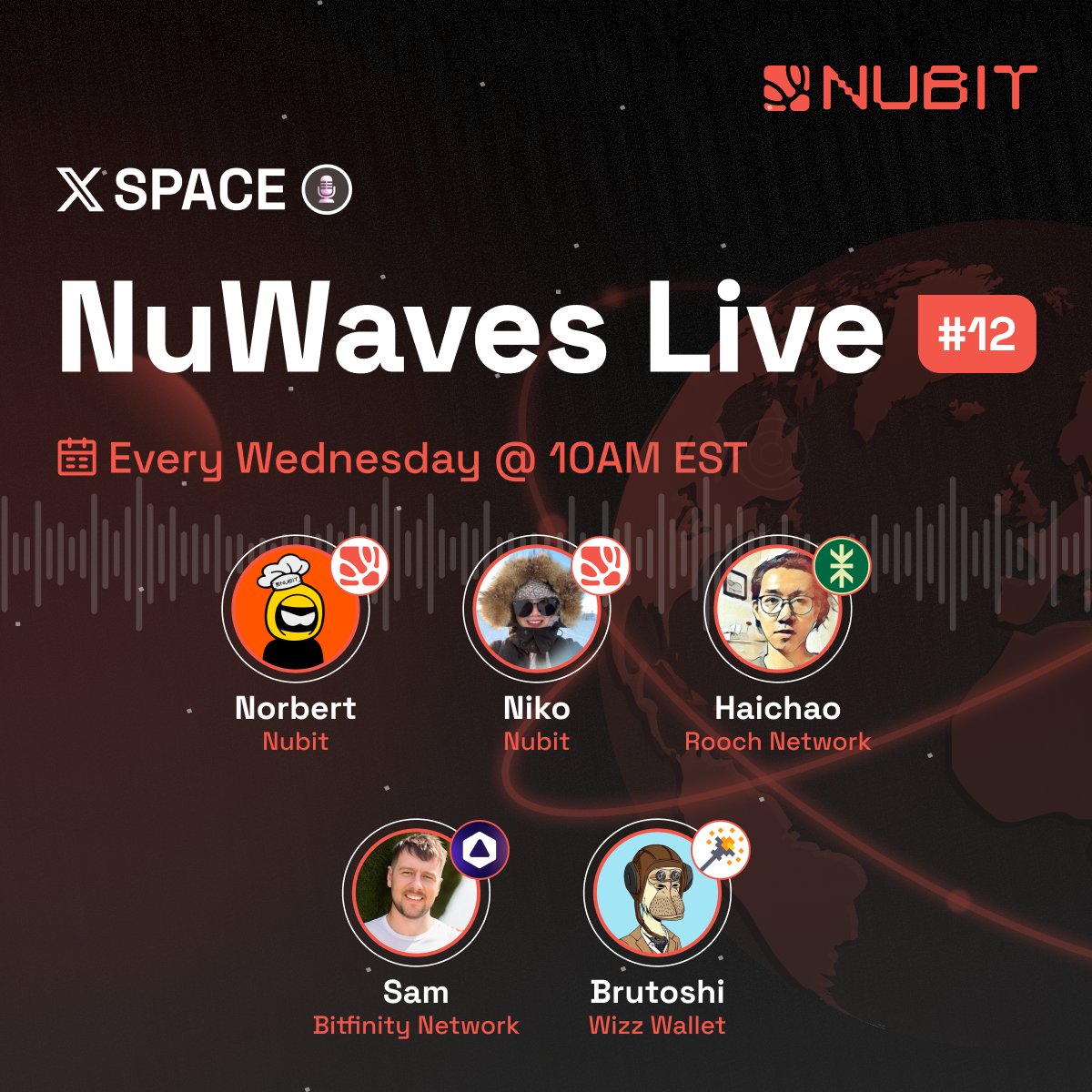 New year, same NuWaves Live vibes!

We’re back to our usual day &amp; time—10AM EST—with fresh insights and a goal of scaling to new heights in 2025.

We’ll have <a href="/wizzwallet/">Wizz Wallet 🧙⚛️ - Make Bitcoin Magical Again</a>, <a href="/RoochNetwork/">Rooch Network</a>, and <a href="/bitfinitynet/">Bitfinity Network</a> join us!

🔔 Set a reminder: x.com/i/spaces/1Mnxn…