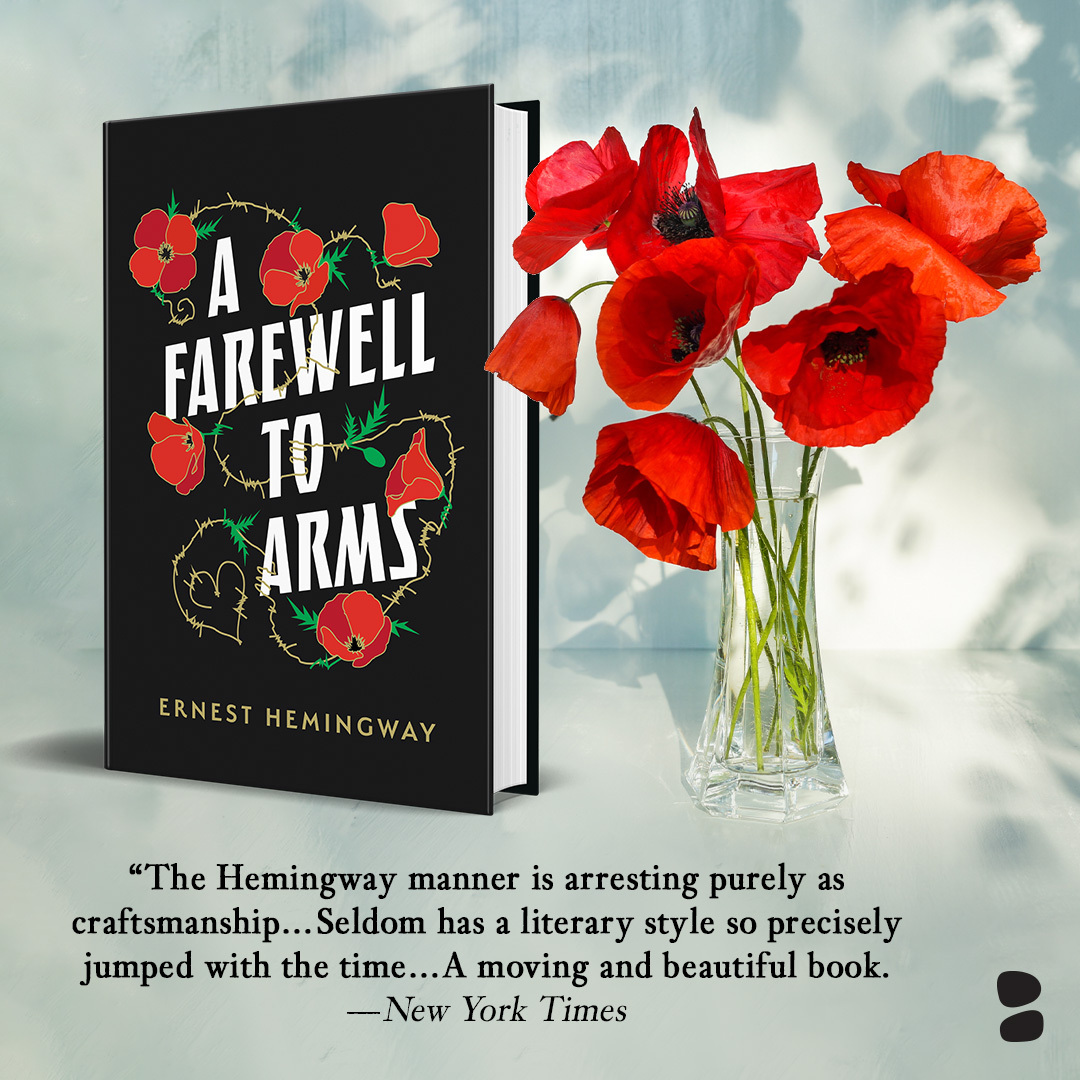BlackstoneAudio's tweet photo. Some stories are forever, even when a new #pubday strikes! ✨Featuring striking artwork & audio, #AFAREWELLTOARMS by #ErnestHemingway (narrated by @edoballerini) is available now in Blackstone's Collector’s Hardcover Edition, eBook, & audiobook!
📕BUY: https://t.co/bNO20t53oS https://t.co/OcoOBFxWLs