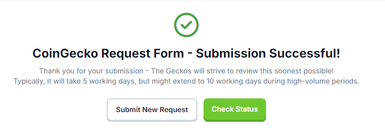 We've applied for listing on CoinGecko with request #CL0701250099 

geckoterminal.com/solana/pools/8…