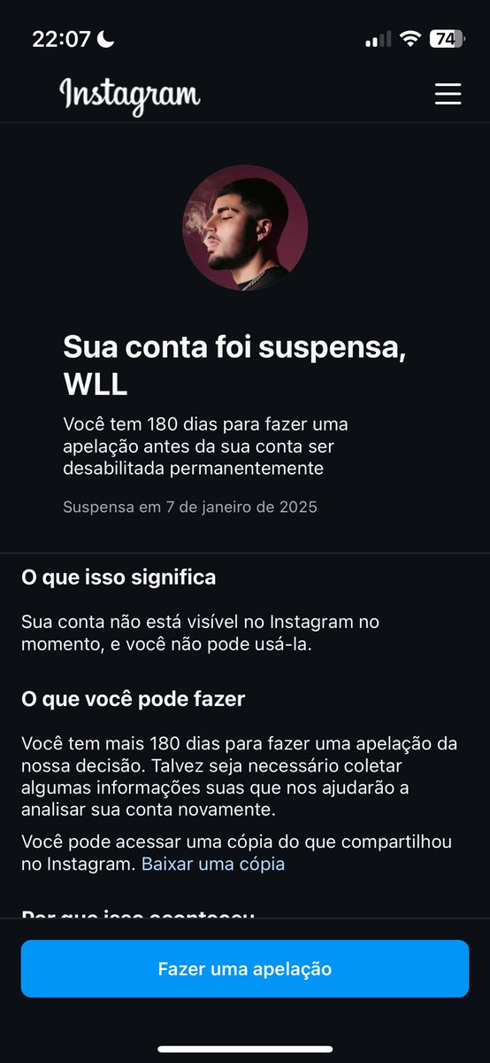 wllnatrack's tweet photo. Denunciaram minha conta do insta de novo. 

Motivos: ME PASSO POR UMA CELEBRIDADE

Essa história já aconteceu comigo hein? 2022/2023 derrubaram minha conta umas 23 vezes …

Vão estudar, se alimentar, trabalhar se ocupar.
Vão arranjar o que fazer.

Não fiz nada de errado 👏🏻 https://t.co/A7WSTWPWar