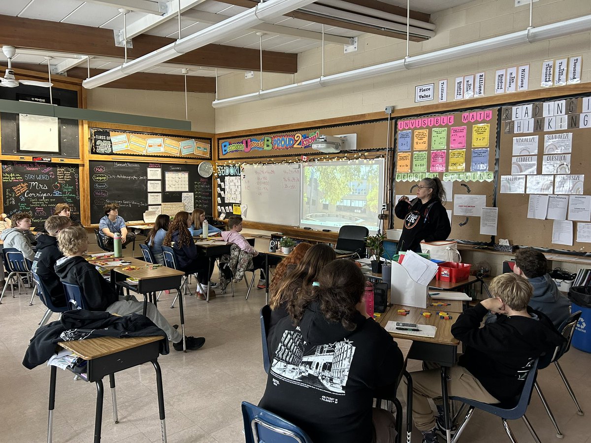 Thank you to Mrs Cunningham from North Park for visiting and prepping our future Trojans for secondary school! 
<a href="/GreenbrierScho1/">Greenbrier School Grand Erie DSB</a> <a href="/GEDSB/">Grand Erie District School Board</a>