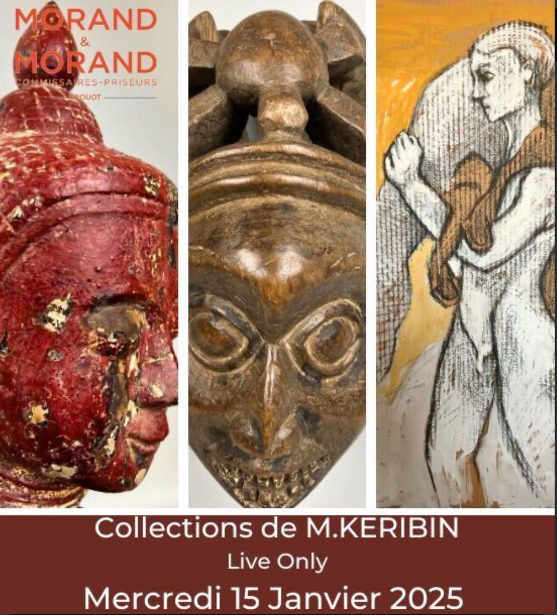 MorandAuction's tweet photo. 🔎 COLLECTIONS KERIBIN : ART D’AFRIQUE &amp; D’ASIE ,CÉRAMIQUE , DESSINS &amp; TABLEAUX CONTEMPORAINS , LIVRES 

📕Le catalogue de notre prochaine vente aux enchères live sur  https://t.co/L8ebPuOhIy 

📌 adjudications le mercredi 15 janvier 2025 à partir de 14h https://t.co/QImlgHT8DJ