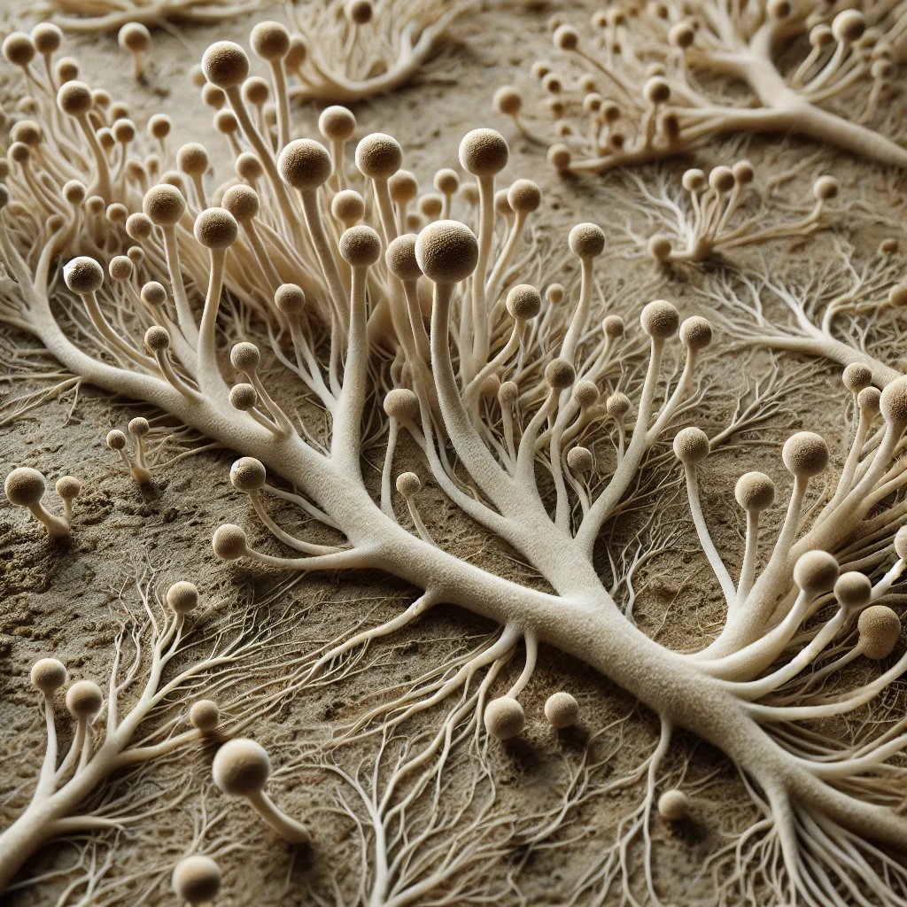 the unseen intelligence of higher organisms forms intricate networks, fostering life and communication #mycelium #spore
