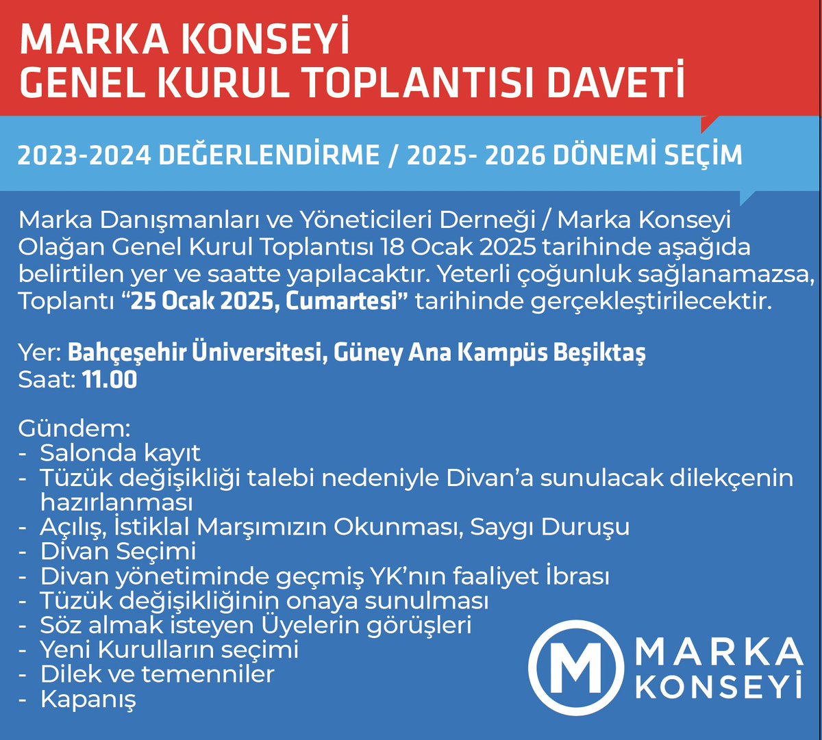 Marka Konseyi Genel Kurul Toplantısı
(Sadece resmi üyelere açık bir toplantıdır)