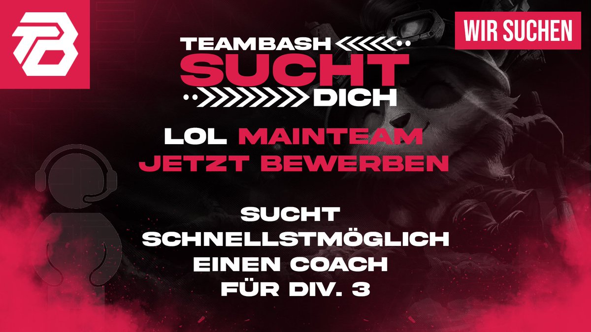 Werde Teil von TeamBasH!

Für unser einzigartiges Division 3 Projekt suchen wir dich als Coach!
Du bringst Erfahrung, Leidenschaft und Engagement mit? Dann zögere nicht und melde dich direkt bei <a href="/Carisv4/">Caris</a> 

Nutze jetzt deine Chance, Teil unseres Teams zu werden – wir freuen uns